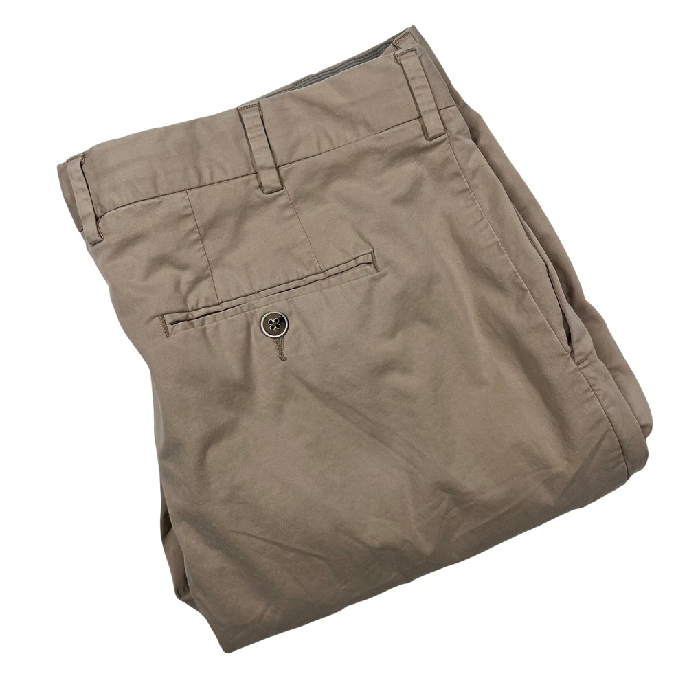 Peter Millar Men's Khaki Silk Blend Flat Front‎ Chino Pants MS20B50 Size 36x33